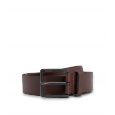 Hugo Boss Leather belt with matte gunmetal hardware 50385358-202 Dark Brown