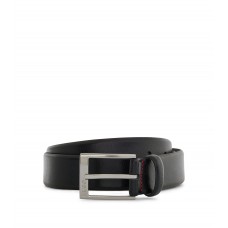 Hugo Boss Grained-leather belt with logo-engraved buckle 50385627-001 Black