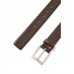 Hugo Boss Grained-leather belt with logo-engraved buckle 50385627-202 Dark Brown