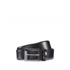 Hugo Boss Italian-leather belt with polished gunmetal hardware 50385731-001 Black