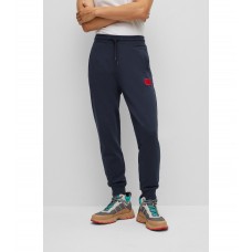 Hugo Boss Cotton tracksuit bottoms with red logo patch 50447963-405 Dark Blue