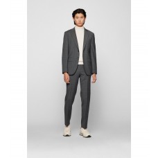 Hugo Boss Regular-fit suit in checked responsible virgin wool 50464849-030 Grey
