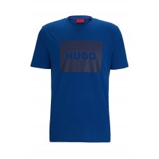 Hugo Boss Crew-neck T-shirt in cotton jersey with box logo 50467952-417 Dark Blue