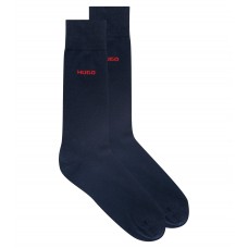 Hugo Boss Two-pack of regular-length socks in stretch fabric hbeu50468099-401 Dark Blue