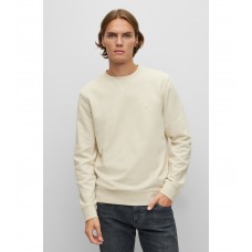 Hugo Boss Relaxed-fit cotton sweatshirt with logo patch 50468443-131 White