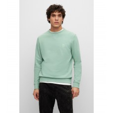 Hugo Boss Relaxed-fit cotton sweatshirt with logo patch 50468443-339 Light Green