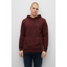 Hugo Boss French-terry-cotton hooded sweatshirt with logo patch 50468445-604 Dark Red