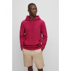 Hugo Boss French-terry-cotton hooded sweatshirt with logo patch 50468445-673 Pink