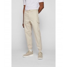 Hugo Boss Cotton-blend cargo trousers with signature trims 50468730-271 Light Beige