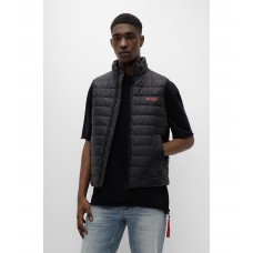 Hugo Boss Slim-fit water-repellent padded gilet with contrast logo 50468742-001 Black