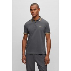 Hugo Boss Organic-cotton polo shirt with logo 50468983-027 Dark Grey