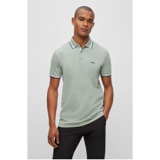 Hugo Boss Organic-cotton polo shirt with logo 50468983-330 Light Green