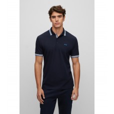 Hugo Boss Organic-cotton polo shirt with curved logo 50468983-408 Dark Blue