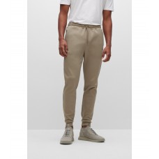 Hugo Boss Cotton tracksuit bottoms with curved logo 50469098-334 Beige