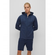 Hugo Boss Zip-up hooded sweatshirt in organic cotton with logo 50469104-410 Dark Blue