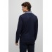 Hugo Boss Cotton-piqué polo shirt with collar detailing 50469108-405 Dark Blue