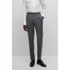 Hugo Boss Regular-fit trousers in virgin-wool serge 50469183-021 Dark Grey