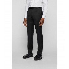 Hugo Boss Regular-fit tuxedo trousers in virgin-wool serge 50469192-001 Black