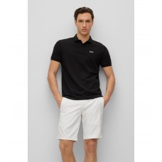 Hugo Boss Organic-cotton polo shirt with contrast logo 50469258-002 Black