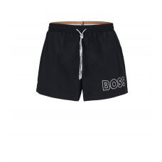 Hugo Boss Quick-drying swim shorts with outline logo 50469280-001 Black