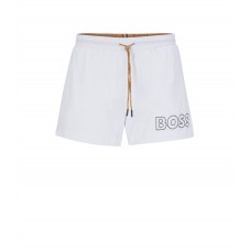Hugo Boss Quick-drying swim shorts with outline logo 50469280-100 White