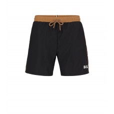 Hugo Boss Contrast-logo swim shorts in recycled material 50469302-005 Black