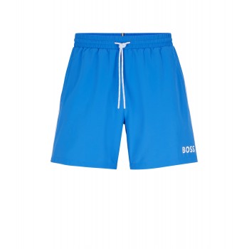 Hugo Boss Contrast-logo swim shorts in recycled material 50469302-420 Blue