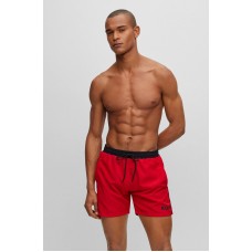 Hugo Boss Contrast-logo swim shorts in recycled material 50469302-624 Red