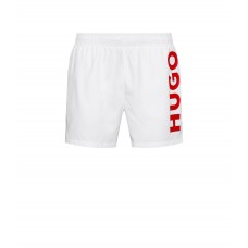 Hugo Boss Quick-drying swim shorts with vertical logo 50469311-101 White