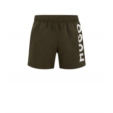 Hugo Boss Quick-drying swim shorts with vertical logo 50469311-304 Dark Green