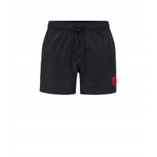Hugo Boss Quick-drying swim shorts with red logo label 50469323-001 Black
