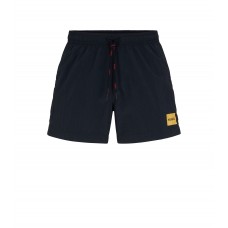 Hugo Boss Quick-drying swim shorts with red logo label 50469323-002 Black