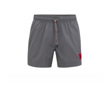 Hugo Boss Quick-drying swim shorts with red logo label 50469323-021 Dark Grey