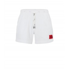Hugo Boss Quick-drying swim shorts with red logo label 50469323-100 White