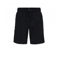 Hugo Boss Recycled-material swim shorts with embroidered logo 50469329-001 Black