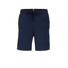 Hugo Boss Recycled-material swim shorts with embroidered logo 50469329-413 Dark Blue