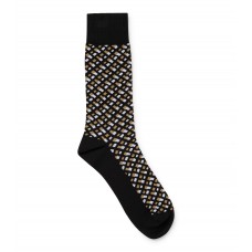 Hugo Boss Monogram-motif socks in a mercerised cotton blend hbeu50469339-001 Black
