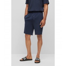 Hugo Boss Stretch-cotton shorts with contrast logo and drawcord 50469561-403 Dark Blue