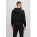 Hugo Boss Hooded loungewear jacket in stretch cotton with logo 50469581-006 Black