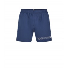Hugo Boss Recycled-material swim shorts with repeat logos 50469590-413 Dark Blue