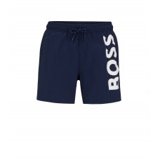 Hugo Boss Quick-drying swim shorts with contrast logo 50469602-413 Dark Blue