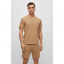 Hugo Boss Loungewear T-shirt in stretch cotton with contrast logo 50469605-260 Beige