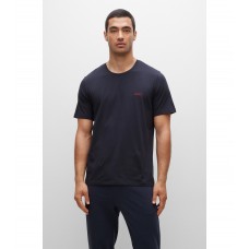 Hugo Boss Loungewear T-shirt in stretch cotton with contrast logo 50469605-405 Dark Blue