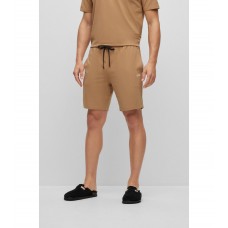 Hugo Boss Stretch-cotton shorts with embroidered logo 50469612-260 Beige