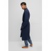 Hugo Boss Cotton-jersey dressing gown with logo and piping 50469624-403 Dark Blue