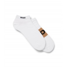 Hugo Boss Two-pack of ankle-length socks in stretch fabric hbeu50469720-101 White