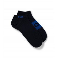 Hugo Boss Two-pack of ankle-length socks in stretch fabric hbeu50469720-403 Dark Blue