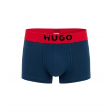 Hugo Boss Regular-rise trunks in stretch cotton with silicone logo 50469728-404 Dark Blue