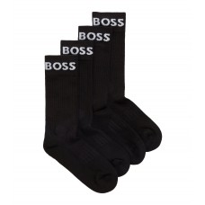 Hugo Boss Two-pack of quarter-length socks in stretch fabric hbeu50469747-001 Black