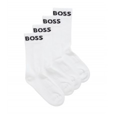 Hugo Boss Two-pack of quarter-length socks in stretch fabric hbeu50469747-100 White
